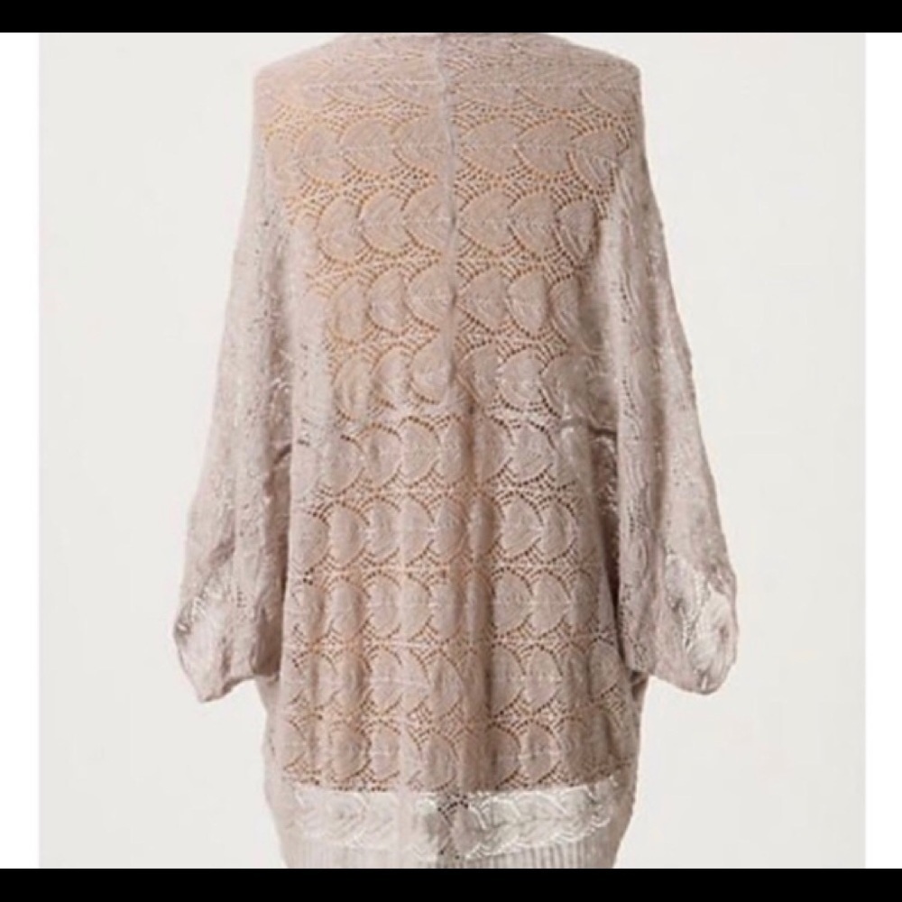 Anthropologie Moth Vanessa Cardi Neutral Pink - Picture 1 of 5